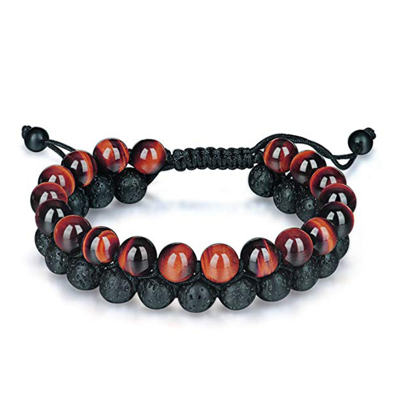 Tiger Eye Couples Bracelets Matte Black Agate Beads Bracelet - Hobbies and Topics