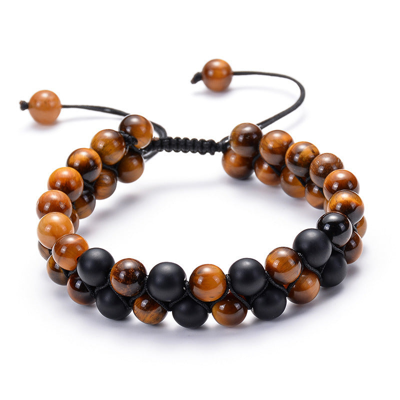 Tiger Eye Couples Bracelets Matte Black Agate Beads Bracelet - Hobbies and Topics