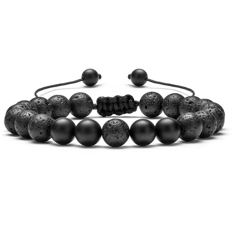 Tiger Eye Couples Bracelets Matte Black Agate Beads Bracelet - Hobbies and Topics