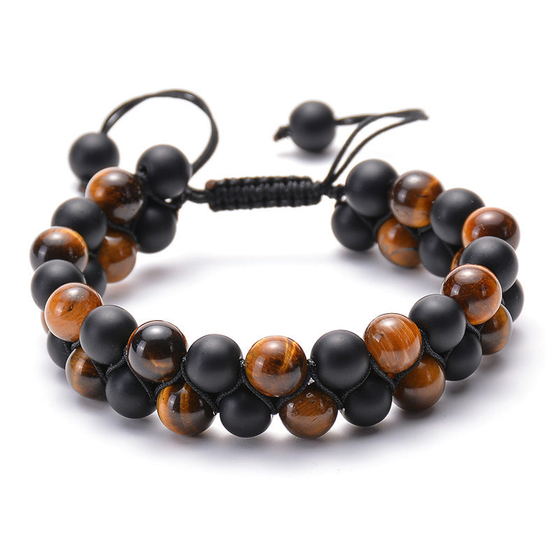 Tiger Eye Couples Bracelets Matte Black Agate Beads Bracelet - Hobbies and Topics