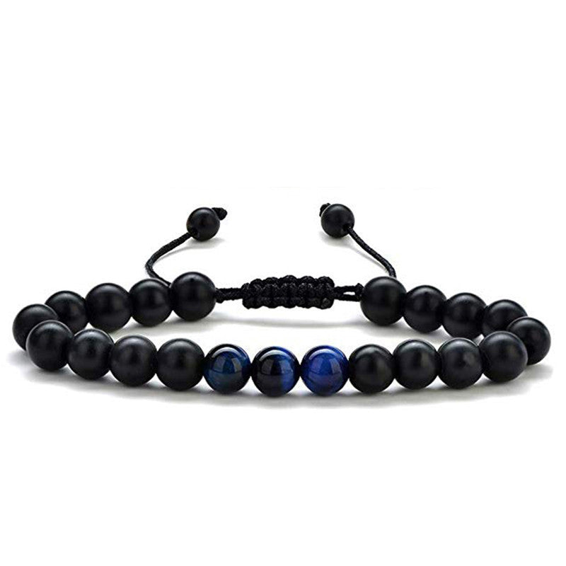 Tiger Eye Couples Bracelets Matte Black Agate Beads Bracelet - Hobbies and Topics