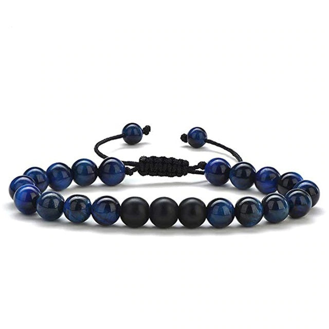 Tiger Eye Couples Bracelets Matte Black Agate Beads Bracelet - Hobbies and Topics