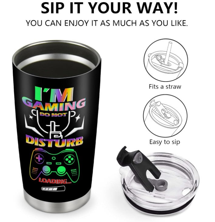 Gamer Tumbler 20 oz Stainless Steel - Hobbies and Topics