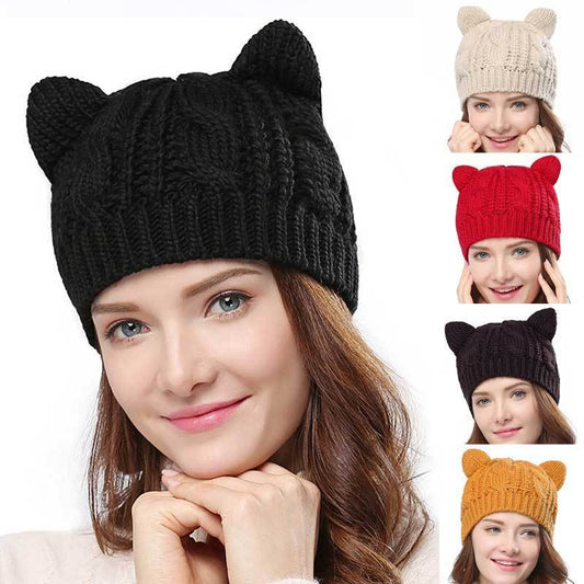 Hand Made Knitted Cat Ear Beanie - Hobbies and Topics