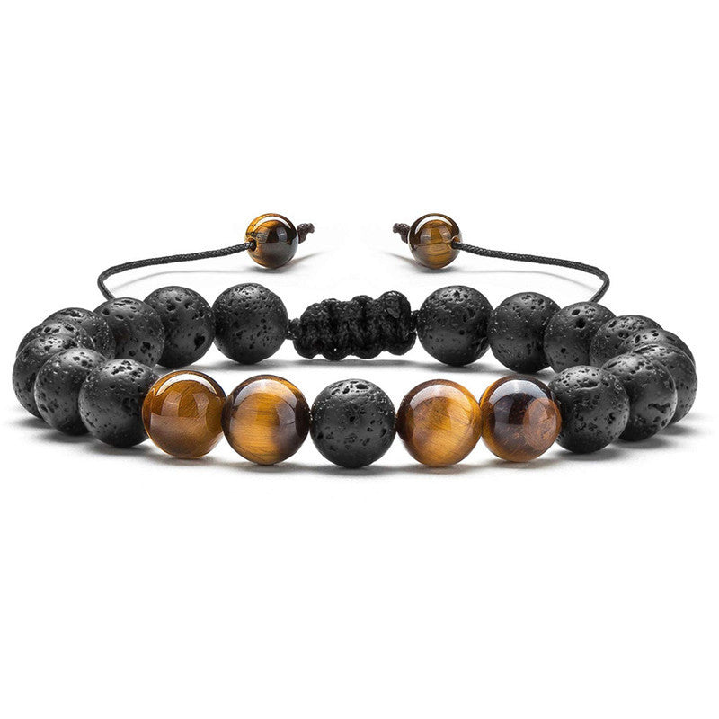 Tiger Eye Couples Bracelets Matte Black Agate Beads Bracelet - Hobbies and Topics