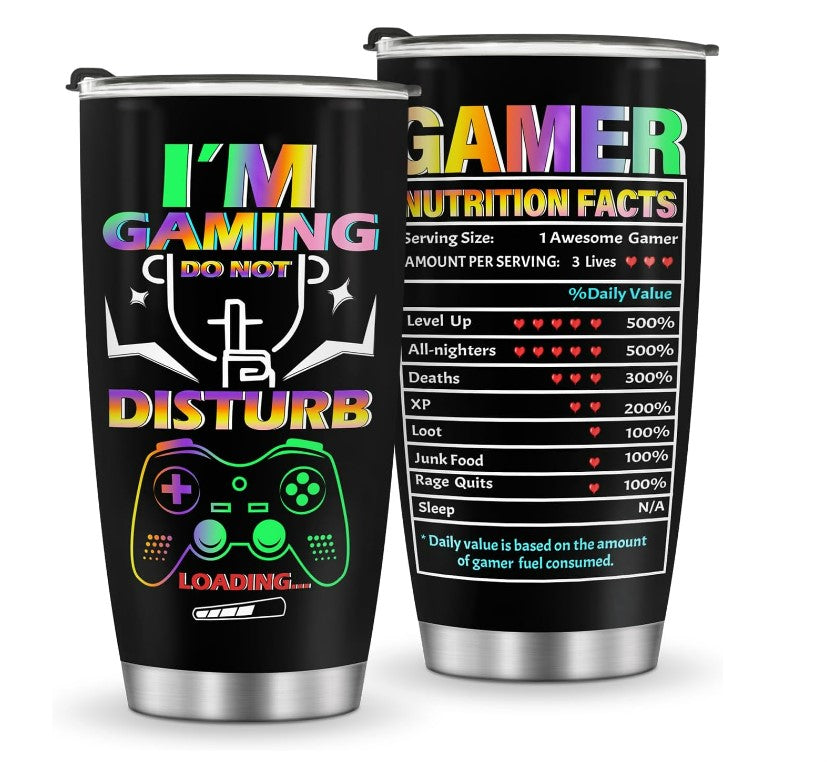 Gamer Tumbler 20 oz Stainless Steel - Hobbies and Topics
