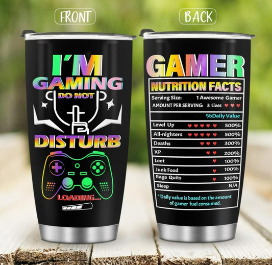 Gamer Tumbler 20 oz Stainless Steel - Hobbies and Topics
