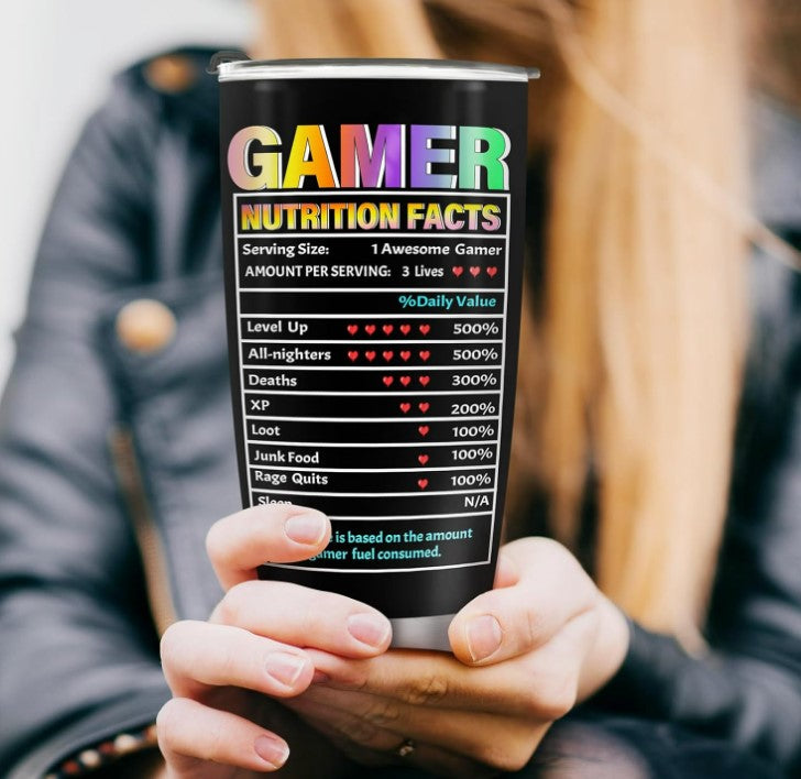 Gamer Tumbler 20 oz Stainless Steel - Hobbies and Topics