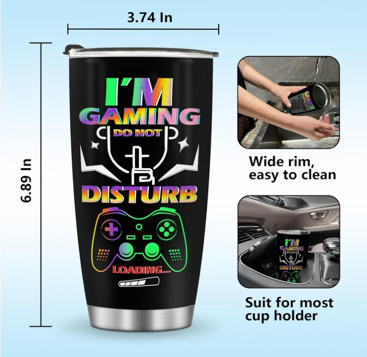 Gamer Tumbler 20 oz Stainless Steel - Hobbies and Topics